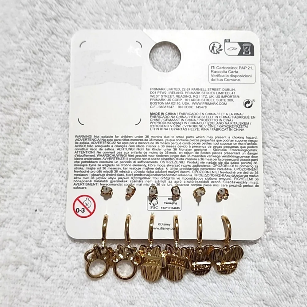 Disney Minnie/Mickey Mouse Set of 6 earrings.